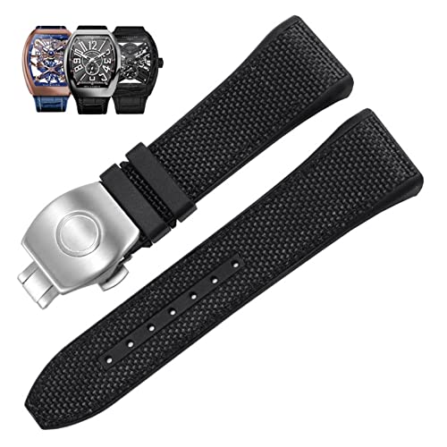 Bracelet de montre en silicone nylon luxe pour Franck Muller V45