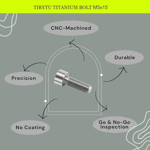 Image of 4PCS Titanium Bolts M5x15mm Hex Socket Cap Screw, Natural Color | Hex Socket Screws, Lightweight Design, Ideal for Humid /Salty Environments, Bicycle Water Bottle Cage Bolts