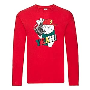 Druckerlebnis24 Yeah Blitz Ours à Manches Longues Unisexe pour Enfants et Filles