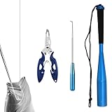 3 Stück Fishing Fischtöter, 24,5CM Aluminium Fischtöter, Hakenlöser Angeln mit Angel Zange, Schnurschneider Angelzubehör Multi-Angelzange für Hakenentfernung Anfängerangler