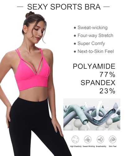 Image of MotoRun Bralettes for Women, Strappy Sports Bra Push up Bralette Sexy Bras Rave Top