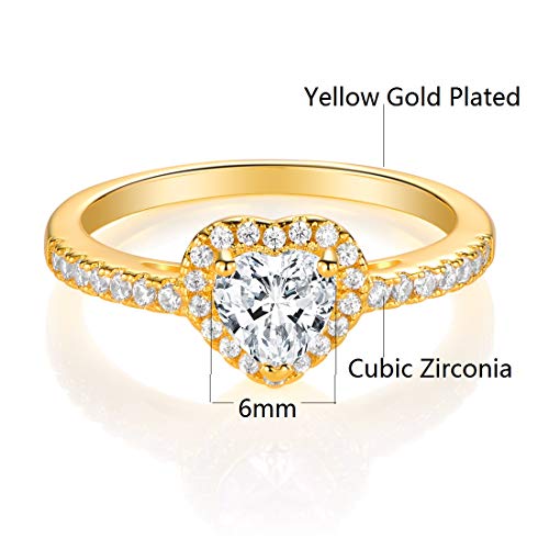 MDFUN Luxurious 18k Gold Plated Cubic Zirconia Wedding Engagement Rings Eternity Bridal Band Halo Rings2