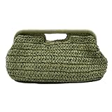 Large Straw Clutch Bag for Women Summer Satchel Purse Fashion Woven Top Hanlde Handbags for Beach Vacation