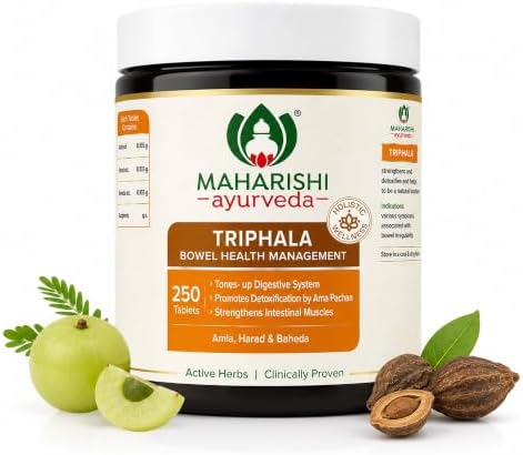 Maharishi Ayurveda Triphala Tablets 1000 MG | Supports Healthy Digestion | Improves Bowel Wellness| Relieves Constipation | Pure Herbs Used | (250 Tablets (Pack of 1))