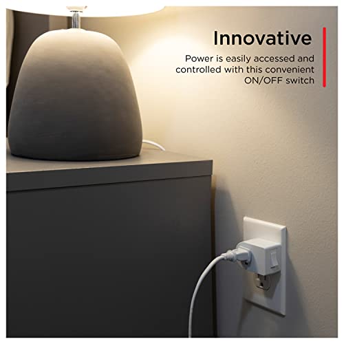 Ultrapro Grounded Power Switch, 4 Pack, Outlet Extender, 3 Prong, Easy To Install, For Indoor Lights And Small Appliances, Energy Efficient Adapter, Space Saving Design, Ul Listed, White, 46844 #TOP4