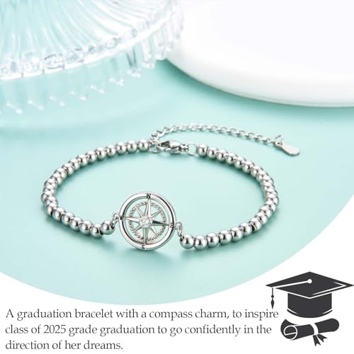 Image of Graduation Gifts for Her Girls Women, Class of 2026 Compass Bracelet High School /College / 5th 6th 8th Grade /Kindergarten /Preschool /Master Degree Graduation Gifts Decorations Card Present