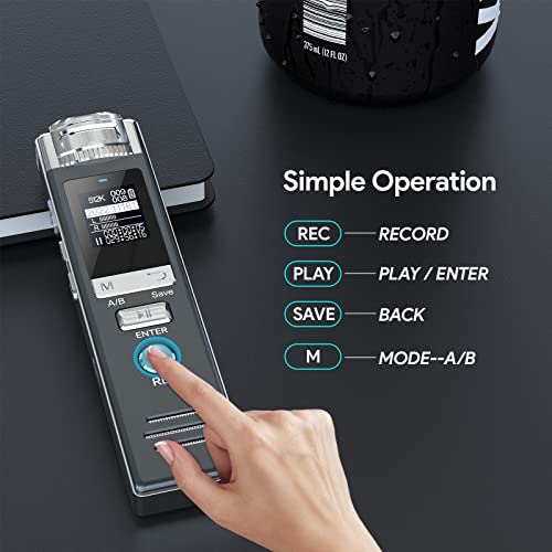 48Gb Digital Voice Recorder, Hotiyan Digital Recorder With Playback, Voice Activated Recorder Portable Audio Recording Device With Microsd Expansion, Tape Recorder With Password For Meeting/Lectures #TOP3