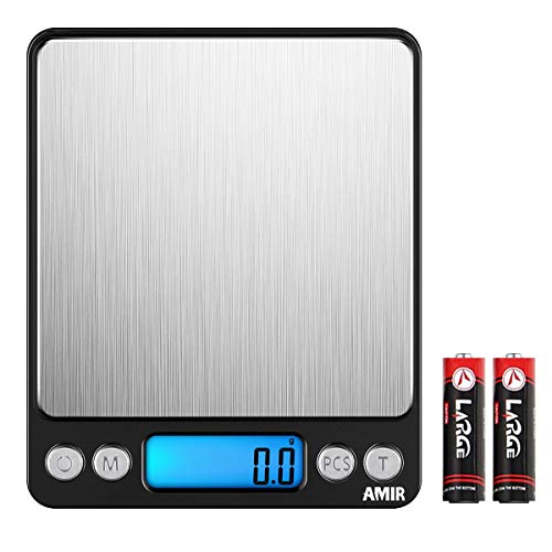 AMIR Digital Kitchen Scale, 3000g 0.01oz/ 0.1g Pocket Cooking Scale, Mini Food Scale