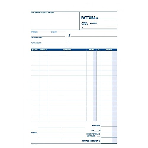 Factura, 1 alícuota y 3 copias autocopiativas, 15 x 21 cm, 2 unidades (idioma español no garantizado)