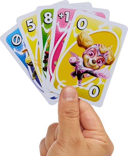 Mattel Games UNO Junior Paw Patrol: The Mighty Movie“ Kartenspiel für Kinder für Familienabende, mit 3 Schwierigkeitsstufen für 2 bis 4 Spieler, HPY62 – Bild 3