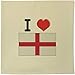 Azeeda 40cm 'I Love England' Funda de cojín de Lona (CV00023659)