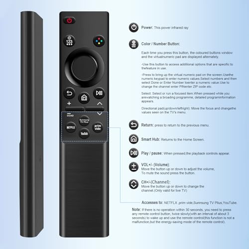 [2 Pack] Universal Replacement for Samsung TV Remote Control, Compatible with All Samsung Smart TV, QLED, 4K, 8K, Frame, Curved, LED, LCD HDTV Models (2019-2026), No Setup Required