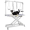 CO Z Electric Dog Grooming Table 50 Heavy Duty Pet Grooming Table with Height Adjustable Leveling Wheels 4 Nooses Tool Organizer Large Dog Grooming Station for Pets Bathing Drying 240lb Cap White