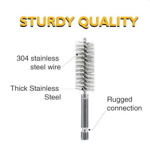 Image of Stainless Steel Bore Brush, Metal Bristles Twisted (Silver)