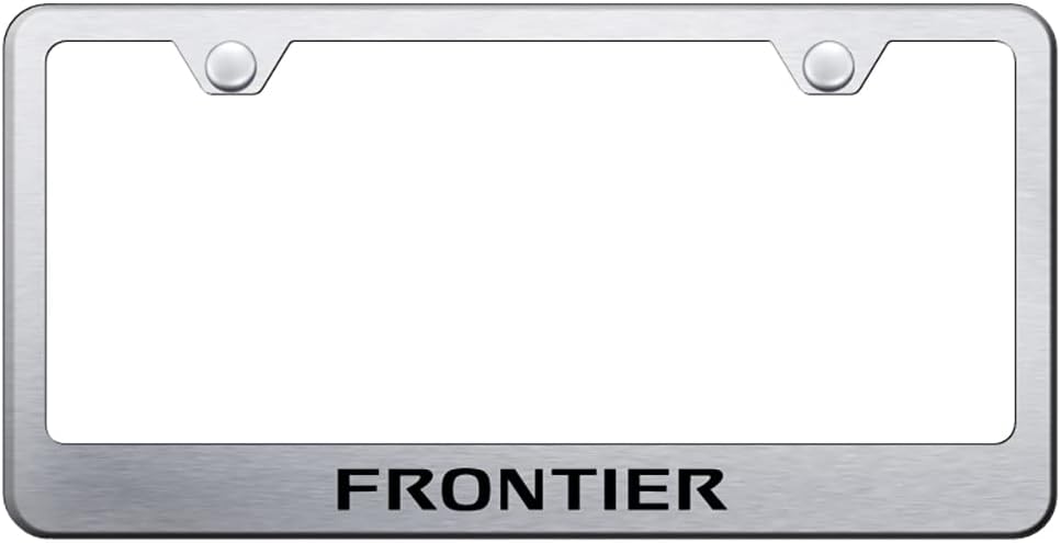 Au-TOMOTIVE GOLD Laser Etched Logo Stainless Steel License Plate Frame for Nissan Frontier (Black)