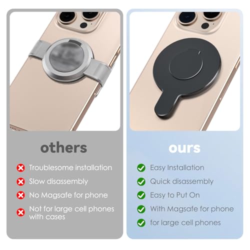 CloudValley for DJI N55 Magnetic Phone Holder Clamp - for Magsafe DJI Osmo Mobile 8/7P/7/SE/6/5/4 Adapter Magnets Clip Clamp Quick-Release Mount for OM Gimbal Stabilizer Accessories, Black by CloudValley - Image 5