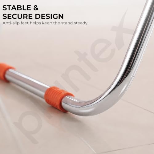 Image of Plantex Cloth Stand for Home /Stainless Steel Foldable Colth Stand /Double Layer Cloth Drying Rack for Balcony - Pack of 1 (Bloom, Chrome)
