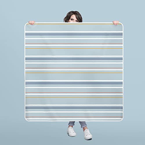 Wildcubz 51" Heavy Duty Baby Splat Mat For Under High Chair | Includes Wet Bag | Premium Washable Toddler Mat | Baby Led Weaning | High Chair Mat For Floor | Craft Mat | Splash Mat (Stripes) #TOP7