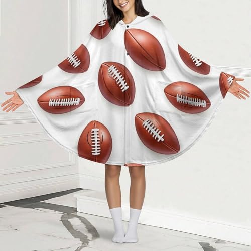 Couverture d'hiver chaude pour soirée match sur le canapé poncho à capuche