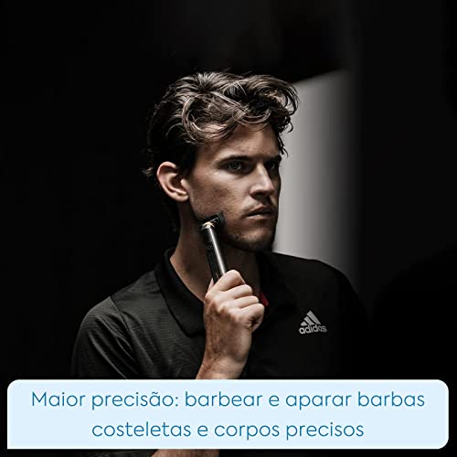 Barbeador Elétrico Com Lâminas De Aço Inoxidável Revestidas De Titânio Para Barba E Pelos Corporais