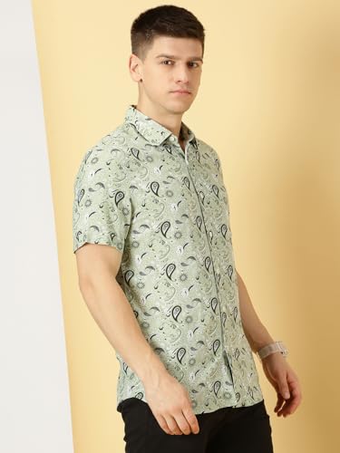Image of Thomas Scott Men's | Printed | Half Sleeve | Regular Fit | Cotton Blend | Spread Collar | Casual Shirt