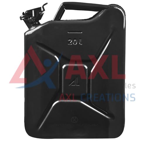 Image of AXL's Trunk UN certified Fuel Steel Jerry Can for Petrol /diesel /kerosene Storage (20 Litres) (Black)
