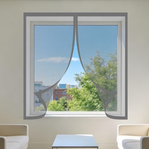 Moustiquaire fenêtre magnétique 130x170 cm grise sans perçage