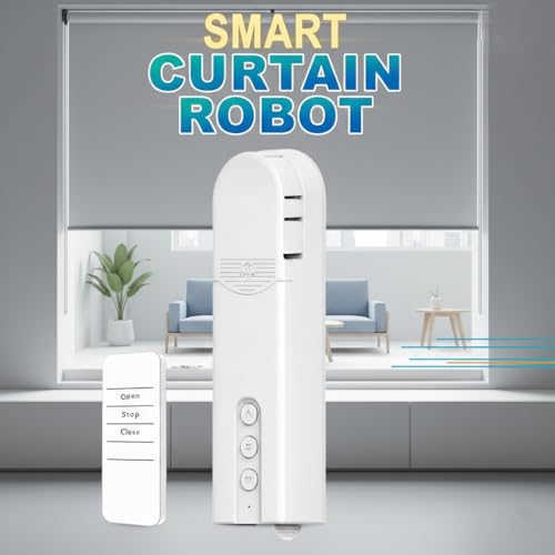 Image of Right Choice Built-in WiFi Smart Curtain Robot Motor with Remote Control, White, Automated Blinds Opener, Alexa, Siri, and Google Enabled