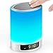 Alarm Clock with Bluetooth Speakers, Kids Night Light Touch Sensor LED Color Bedside Lamp, Portable Wireless MP3 Music Player for Bedrooms, Party, Gifts
