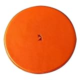 [アム デ マス] マウスパッド 円形 薄型 栃木レザー 本革 日本製 レザー 持ち運び シンプル ビジネス MP-037 オレンジ