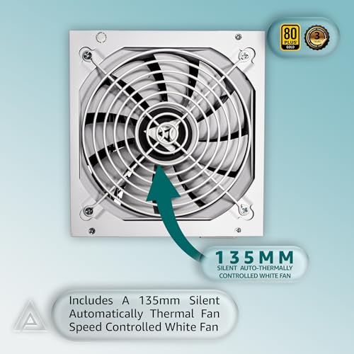 Image of Apevia ATX-PR600W-WH Prestige 600W 80+ Gold Certified, RoHS Compliance, Active PFC ATX Gaming Power Supply White