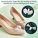 FINGERINSPIRE 2PCS Bow Shoe Clips Platinum Alloy Crystal Rhinestone Shoe Buckles - Removable Bow Tie Shoe Decorations for Wedding, Heels, Handbags & Bridal Fashion Accessories
