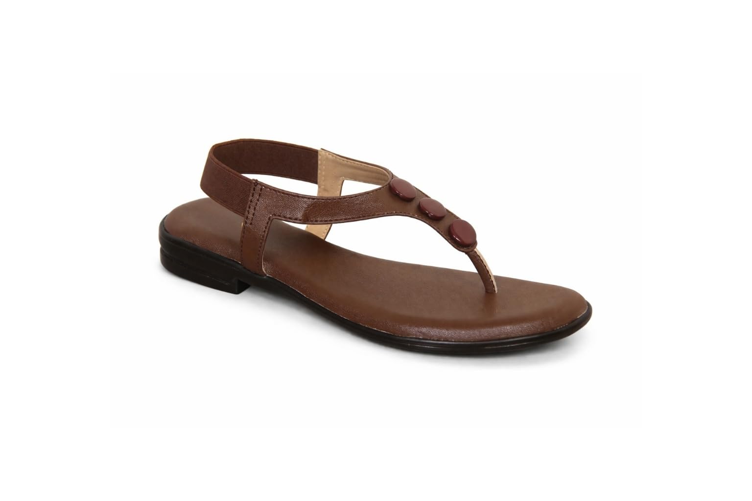 Women’s Maroon Synthetic Leather Flat Sandals | Trendy Comfortable Casual Wear Footwear-image-18