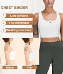 Gotoly Femmes Binder Bustiers de poitrine FTM Transgender Zip Up Tomboy Tank Top Sport Corset Breathable demi-binder Bra
