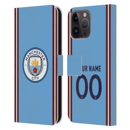Coque portefeuille iPhone 15 Pro Max Manchester City personnalisable étui cuir Man City FC