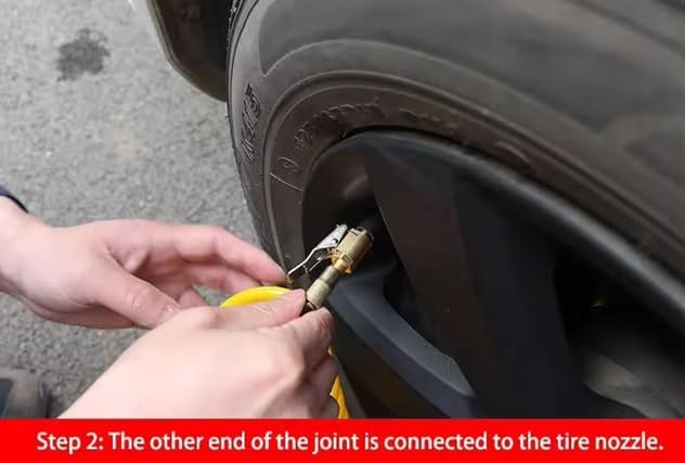 Image of 1pc Professional Brass Tire Valve Chuck with Quick-Release Clamp, Heavy-Duty Air Inflator Pump Connector for Car, Truck, Motorcycle Wheels Pump Valve Clip Clamp Connector Adapter
