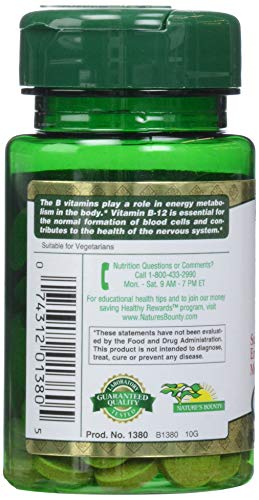 Nature's Bounty Vitamin B-12 1000 mcg Tablets, 100 Count (Pack of 1) - image 3