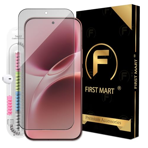 Image of FIRST MART Matte Anti-Glare Tempered Glass for Vivo V70 Elite and Vivo V70 With Installation Kit | Military-Grade Gaming Screen Protector & Cable Guard | Edge to Edge Coverage | Black