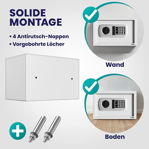 Miniatura 4 de Deuba Caja Fuerte De Seguridad Electrónica Plata Safe Para Hogar Oficina Documentos 20x31x20cm Pared Suelo