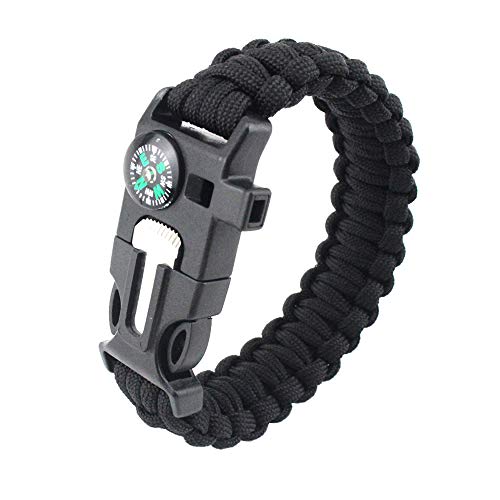 MansWill 5 in 1 Survival Armband, Neue 7 Kern Paracord Notfall Sport Bracelet Ausrüstung Wasserdichter Kompass, Rettungspfeife, Feuer Starter Multi-Tool Wilderness Adventure Zubehör Cover