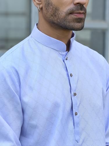 Image of KRAFT INDIA Men's Cotton Kurta Pyjama Set | Woven Design Traditional Ethnic Wear | Festive, Wedding & Casual Outfit | Comfortable & Breathable Fabric