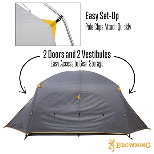 image for Browning Camping Glacier 4-Person Tent – All-Season Family Tent with