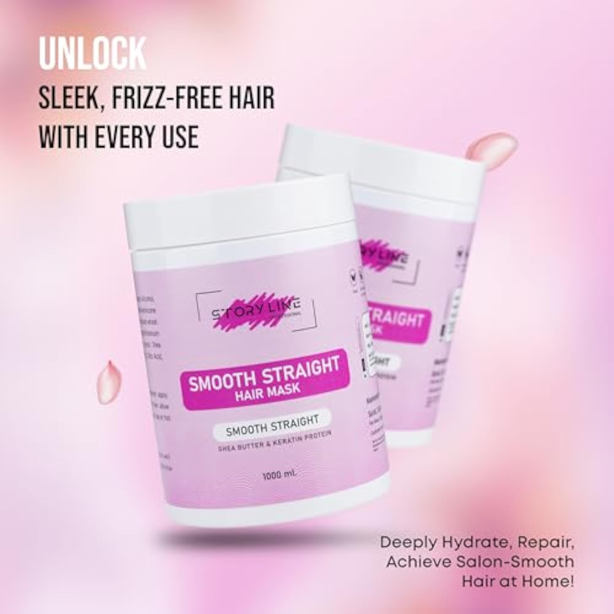 Professional Smooth Straight Hair Mask with Shea Butter & Keratin Protein