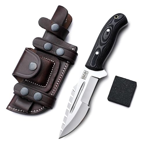 GCS Handmade Tactical Knife Micarta Handle D2 Tool Hunting Knife Survival Knife with Buffalo-Hide leather sheath Full tang blade designed for Hunting & EDC GCS 911 - GCS Knives