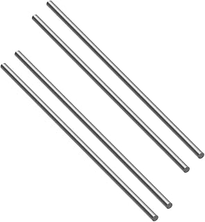 12" Length Titanium Rod 1/8" Dia(3mm),Titanium Round Rod GR5 Metal Rod Silver Gray (4 Pcs)
