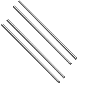 12" Length Titanium Rod 1/8" Dia3mm,Titanium Round Rod GR5 Metal Rod Silver Gray 4 Pcs