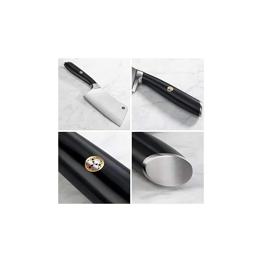 Cangshan L Series 3-Piece HUA Cleaver Block Set, German Steel Forged, Black, 1027426