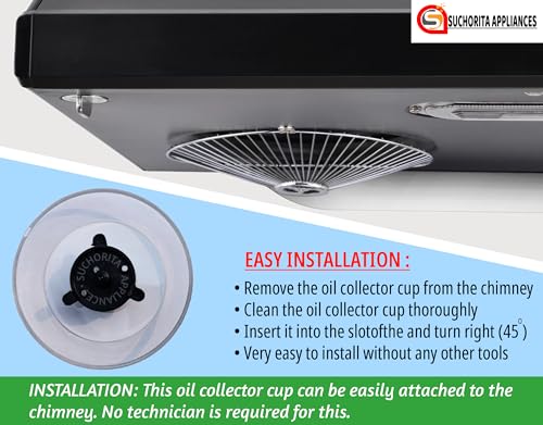 SUCHORITA APPLIANCES Chimney Oil Collector Cup or Container Tray for Kitchen Cooking Spare Parts Accessories Pack of 2 - Image 4