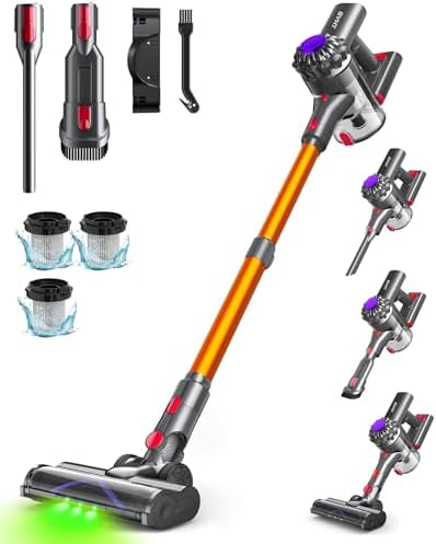 Cordless Vacuum Cleaner, 450W 40KPA Vacuum Cleaners for Home, 45M...