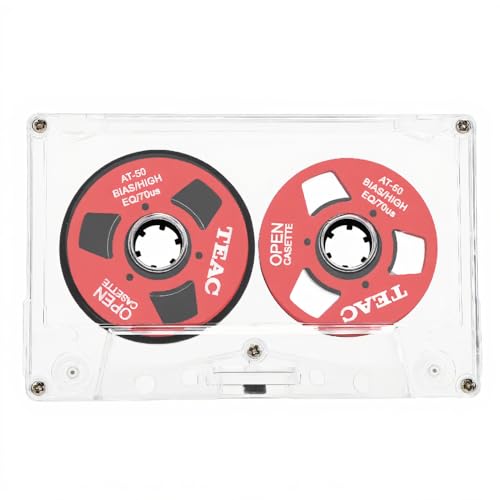 Reel to Reel Blank Cassette Tape, Normal Bias 50 Minutes Recording Tape, for Music Recording (Red)